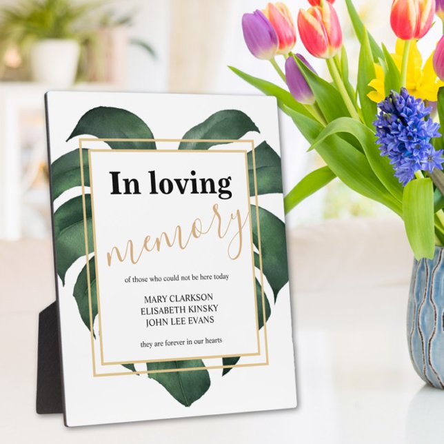 In loving memory Leaf wedding sign Tabletop Plaque (Creator Uploaded)