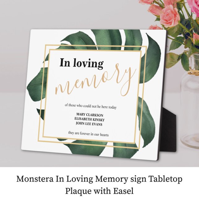 In loving memory Leaf wedding sign Tabletop Plaque (Creator Uploaded)