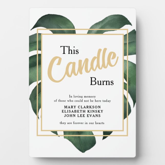 In loving memory Leaf wedding sign Tabletop Plaque (Front)