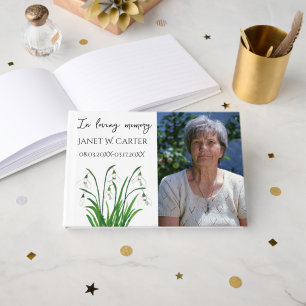 In Loving Memory Lily of The Valley Floral Funeral Guest Book