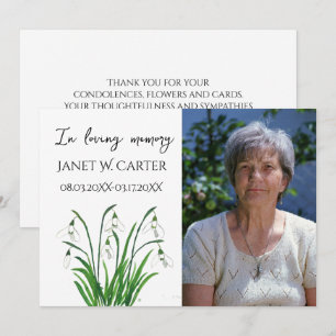 In Loving Memory Lily of The Valley Floral Funeral Invitation