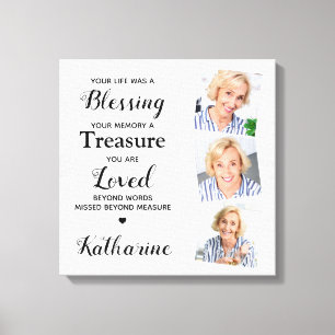 In Loving Memory Marble Memorial Keepsake Photo Canvas Print