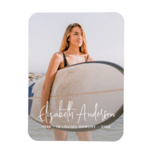 In Loving Memory Memorial Funeral Modern Photo Magnet
