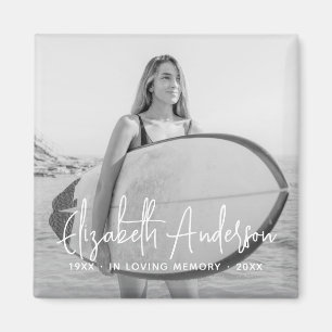 In Loving Memory Memorial Funeral Modern Photo Magnet