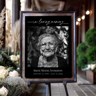 In Loving Memory Memorial Funeral Photo Tribute Poster