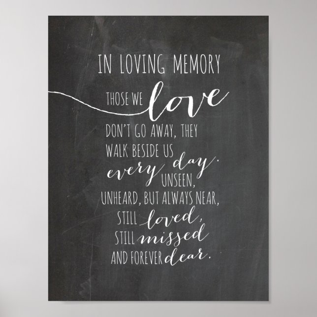 In loving memory memorial, funeral, rustic poster (Front)