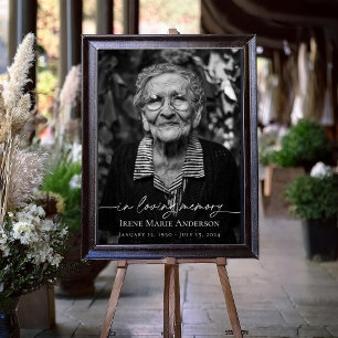 In Loving Memory Memorial Funeral Tribute Poster