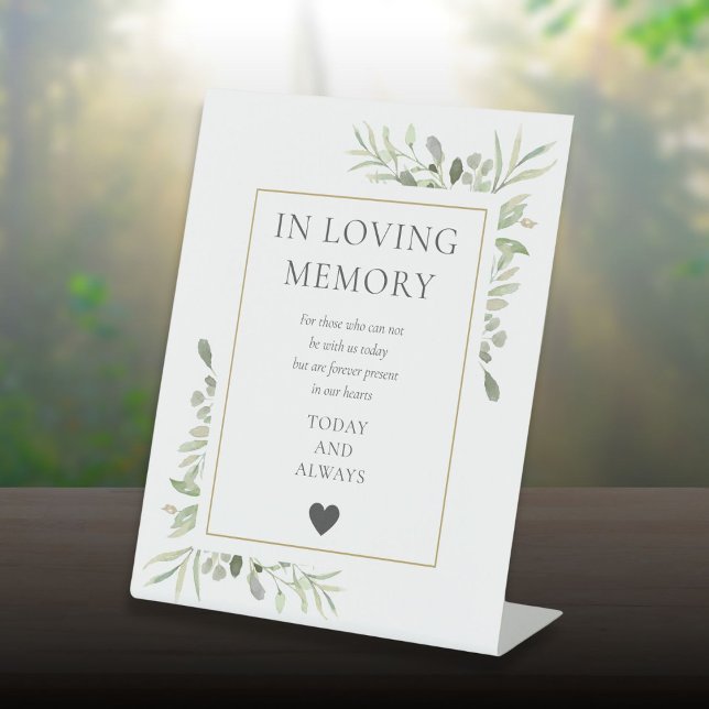 In Loving Memory Memorial Greenery Pedestal Sign (In Loving Memory Memorial Greenery Pedestal Sign)