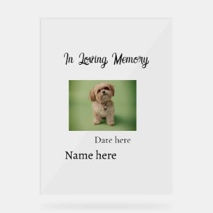 In loving memory memorial keepsake add pet name acrylic sign