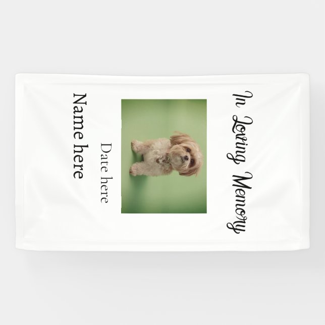 In loving memory memorial keepsake add pet name banner (Horizontal)