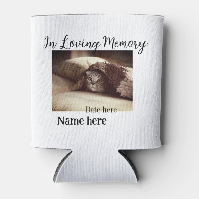 In loving memory memorial keepsake add pet name can cooler (Front)