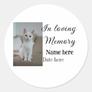 In loving memory memorial keepsake add pet name classic round sticker