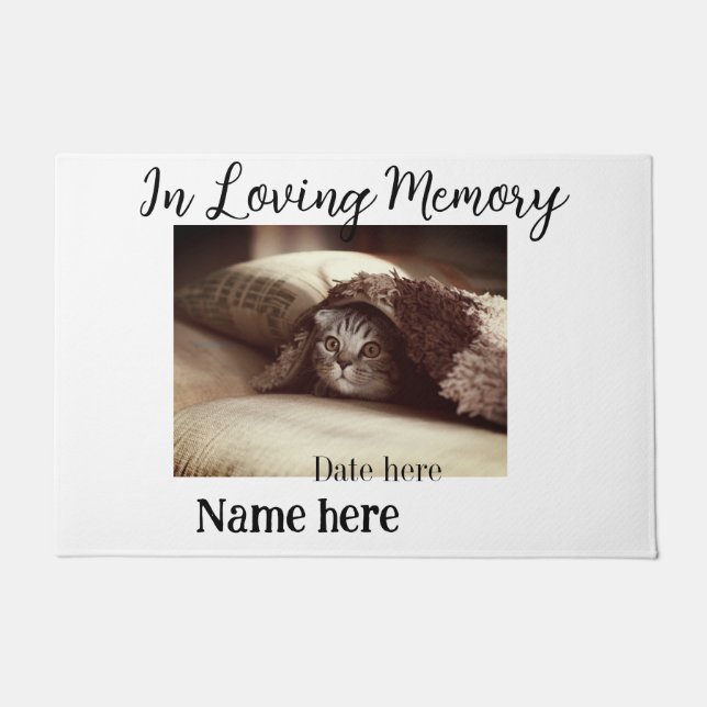 In loving memory memorial keepsake add pet name doormat (Front)