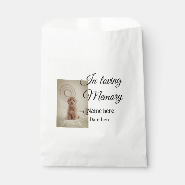 In loving memory memorial keepsake add pet name favour bag (Front)