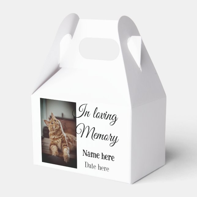 In loving memory memorial keepsake add pet name favour box (Front Side)