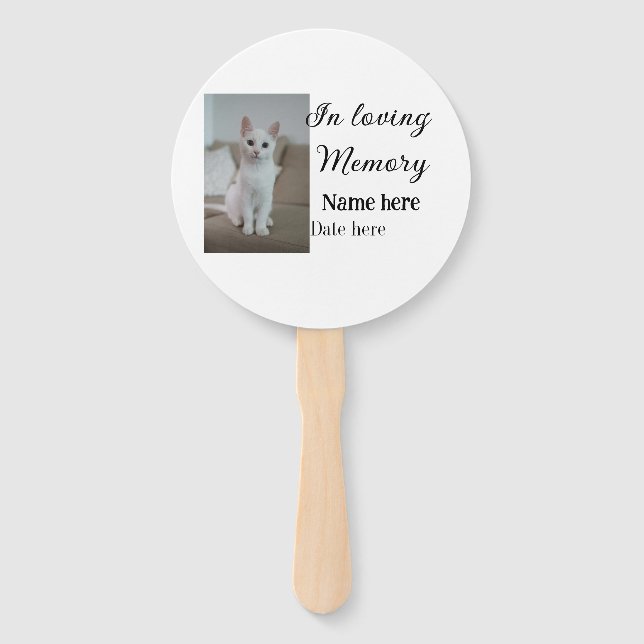 In loving memory memorial keepsake add pet name hand fan (Front)