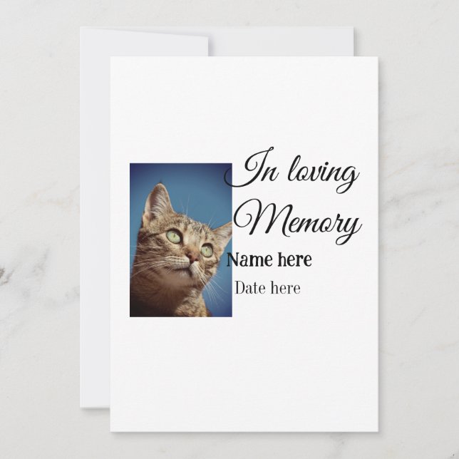 In loving memory memorial keepsake add pet name invitation (Front)