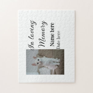In loving memory memorial keepsake add pet name jigsaw puzzle