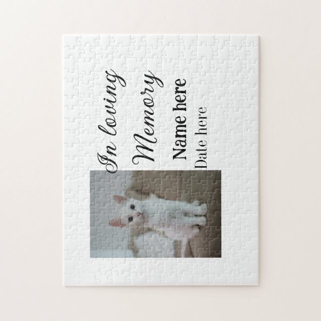 In loving memory memorial keepsake add pet name jigsaw puzzle (Vertical)