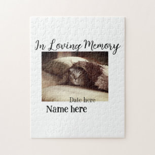 In loving memory memorial keepsake add pet name jigsaw puzzle