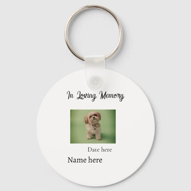 In loving memory memorial keepsake add pet name key ring (Front)