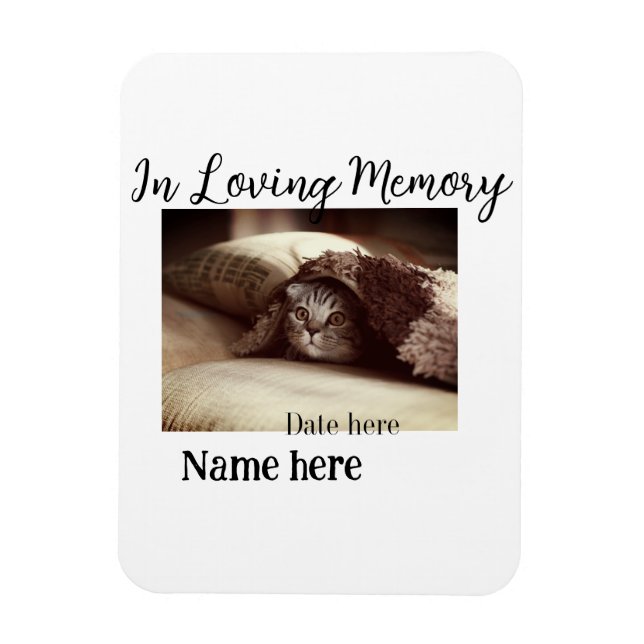 In loving memory memorial keepsake add pet name magnet (Vertical)