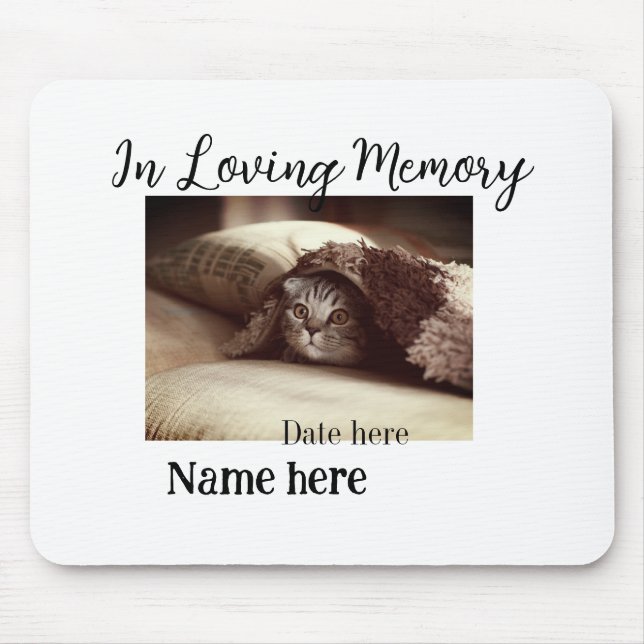 In loving memory memorial keepsake add pet name mouse pad (Front)