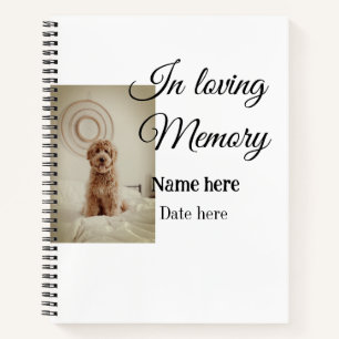 In loving memory memorial keepsake add pet name notebook