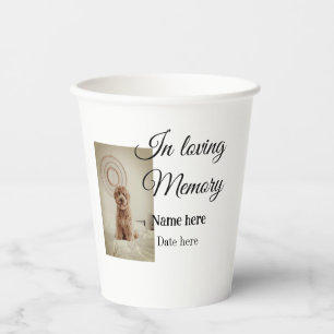 In loving memory memorial keepsake add pet name paper cups