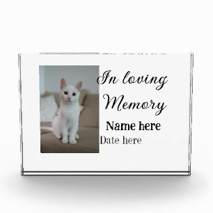 In loving memory memorial keepsake add pet name photo block
