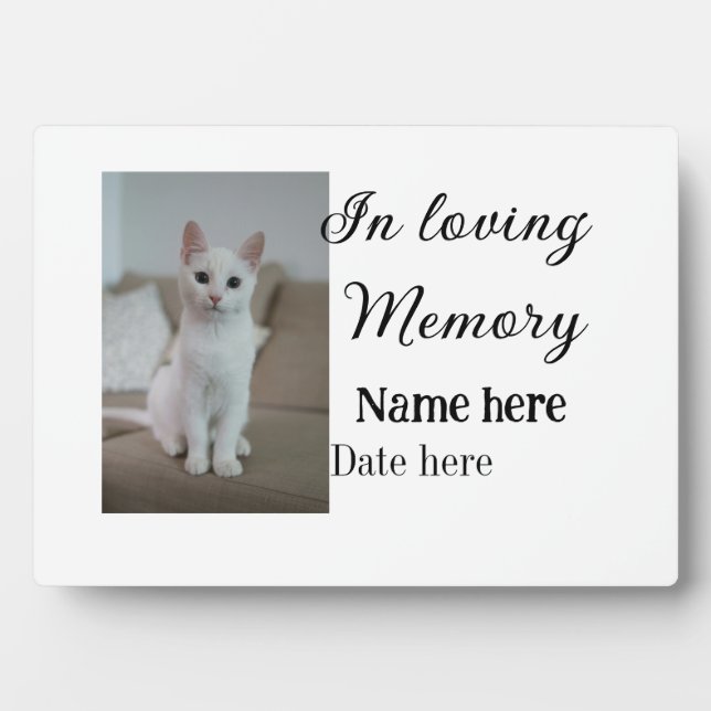 In loving memory memorial keepsake add pet name plaque (Front)