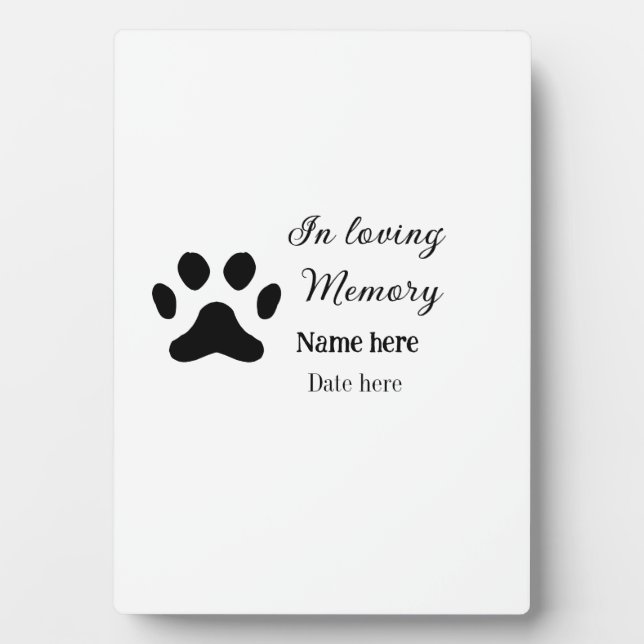 In loving memory memorial keepsake add pet name plaque (Front)