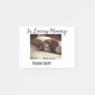 In loving memory memorial keepsake add pet name post-it notes