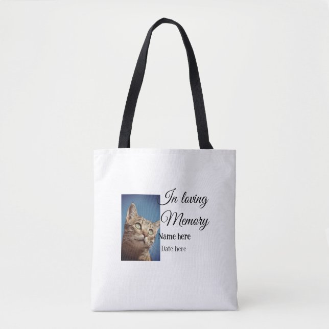 In loving memory memorial keepsake add pet name tote bag (Front)
