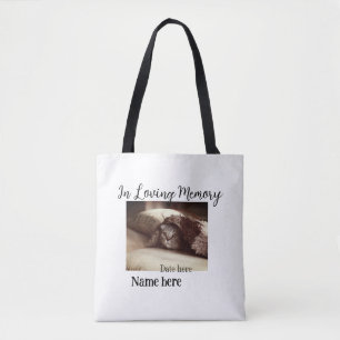 In loving memory memorial keepsake add pet name tote bag