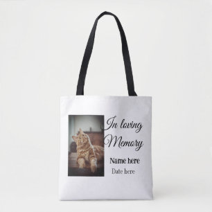 In loving memory memorial keepsake add pet name tote bag