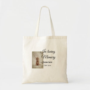 In loving memory memorial keepsake add pet name tote bag