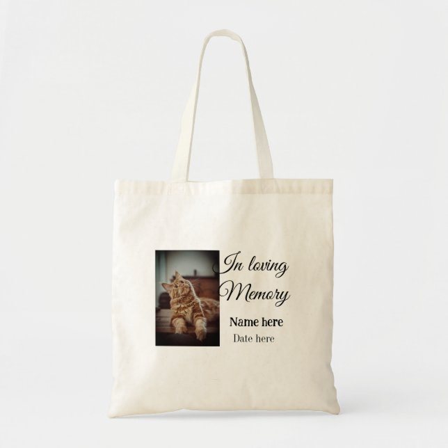 In loving memory memorial keepsake add pet name tote bag (Front)