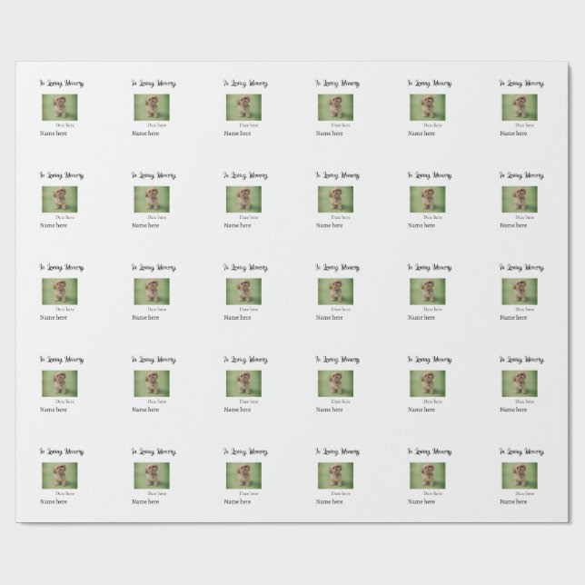 In loving memory memorial keepsake add pet name wrapping paper (Flat)