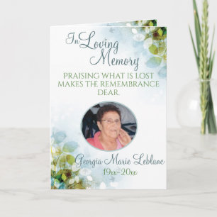 In Loving Memory Memorial Keepsake Card