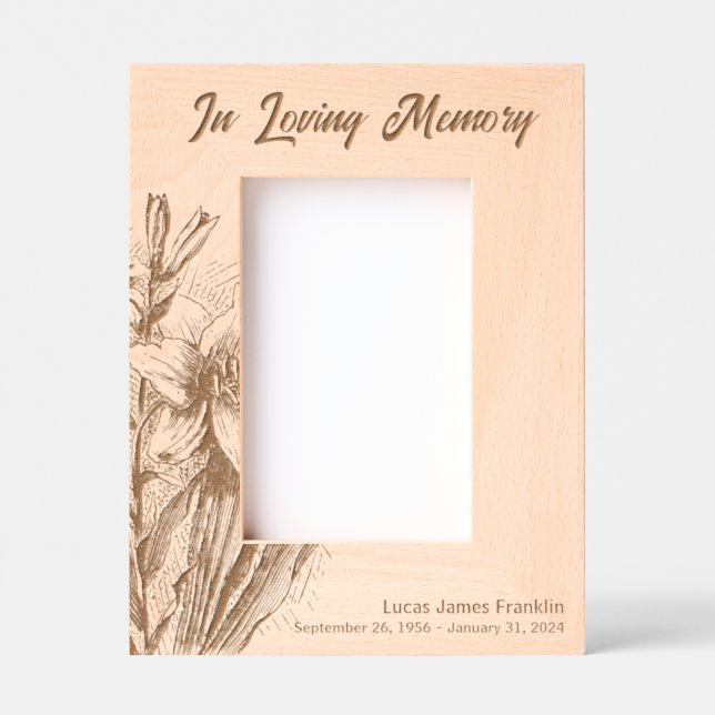In Loving Memory Memorial Keepsake Etched Frames (Front)