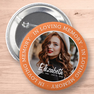 In Loving Memory Memorial Modern Custom Photo 6 Cm Round Badge