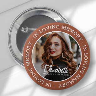 In Loving Memory Memorial Modern Custom Photo 6 Cm Round Badge