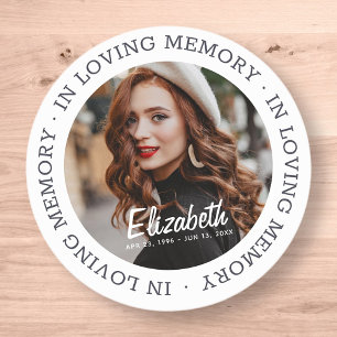 In Loving Memory Memorial Modern Custom Photo Classic Round Sticker