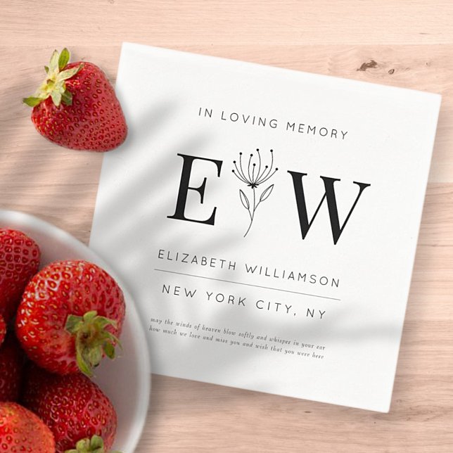 In Loving Memory Memorial Modern Quote Foliage Napkin (Creator Uploaded)