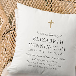 In Loving Memory Memorial Modern Simple Cross Cushion