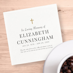In Loving Memory Memorial Modern Simple Cross Napkin
