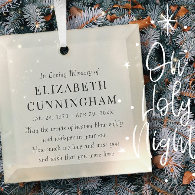 In Loving Memory Memorial Modern Simple Glass Tree Decoration (Creator Uploaded)