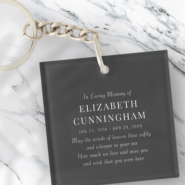 In Loving Memory Memorial Modern Simple Key Ring (Creator Uploaded)