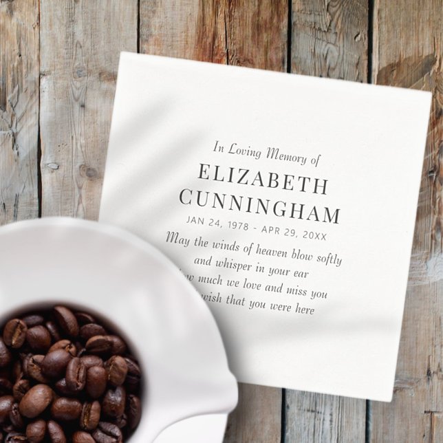 In Loving Memory Memorial Modern Simple Napkin (Creator Uploaded)